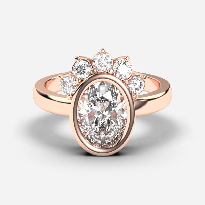 Oval Diamond Solitaire Ring 3D print model_1