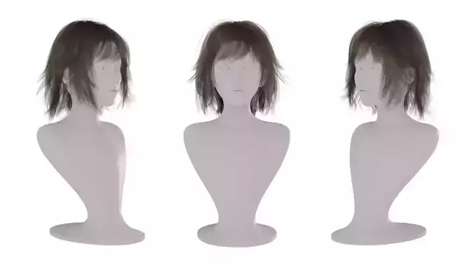 Realistic Female Short Hair Card