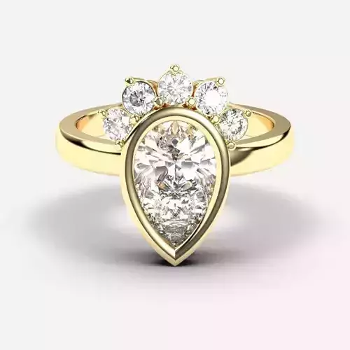 Pear Diamond Solitaire Ring