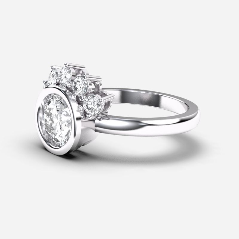 Round Diamond Solitaire Ring 3D print model_9