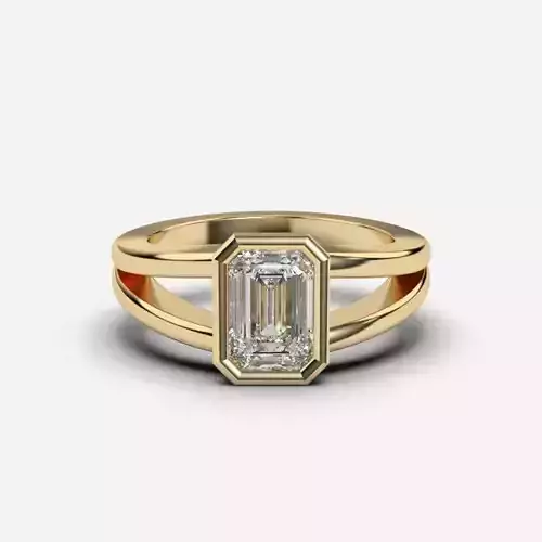 Emerald Diamond Solitaire Ring