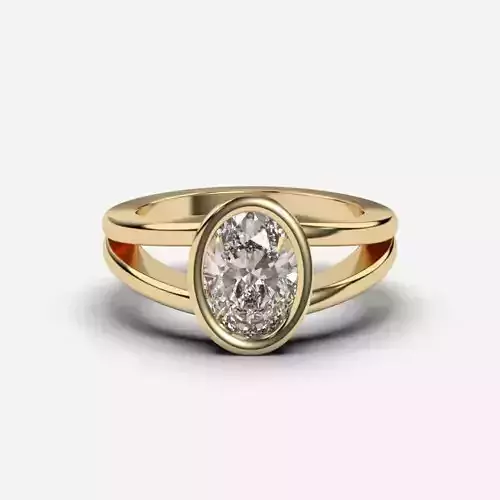 Oval Diamond Solitaire Ring