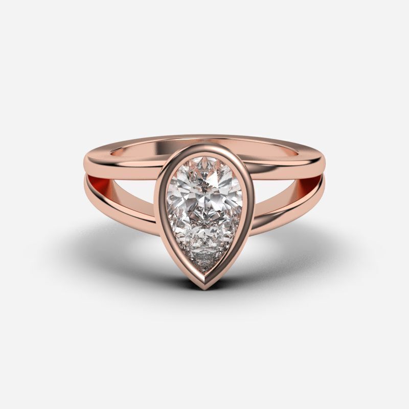 Pear Diamond Solitaire Ring 3D print model_1