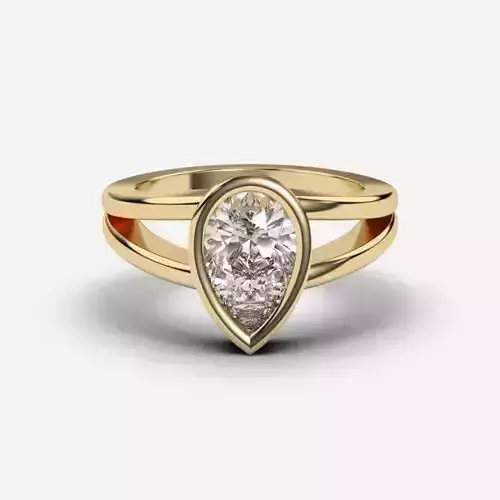 Pear Diamond Solitaire Ring
