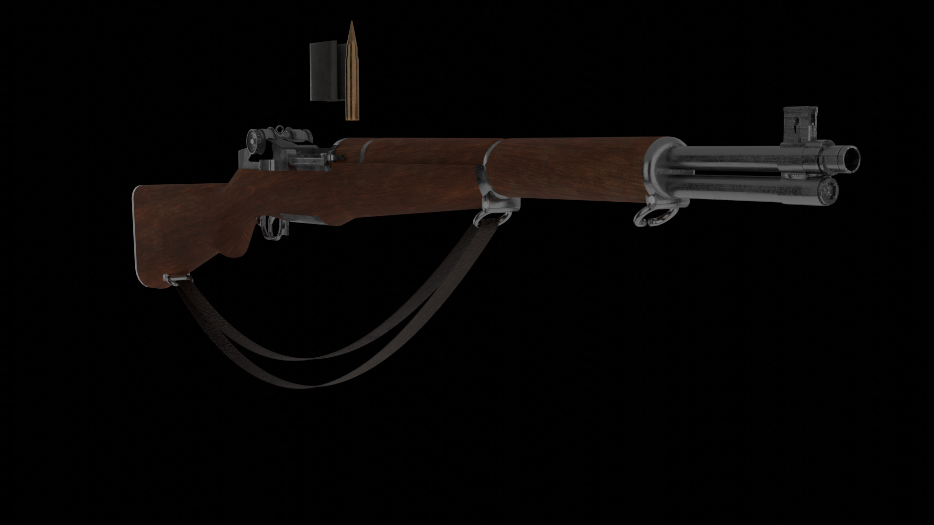 Garand M1 rifle 3D model_2