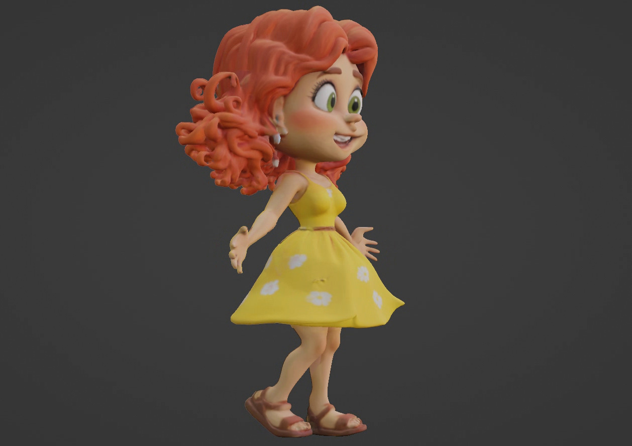 Cartoon Girl 3D Character 3D print model_35