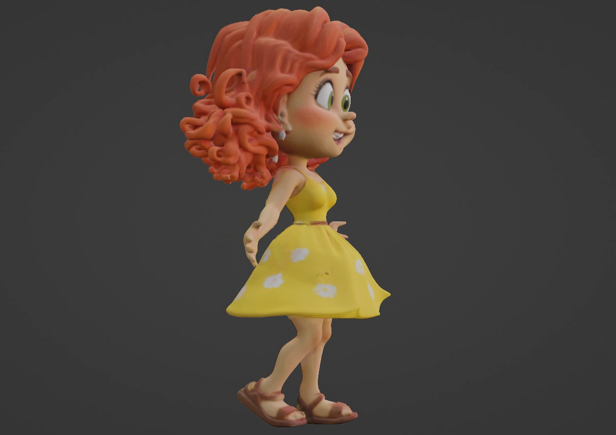 Cartoon Girl 3D Character 3D print model_40