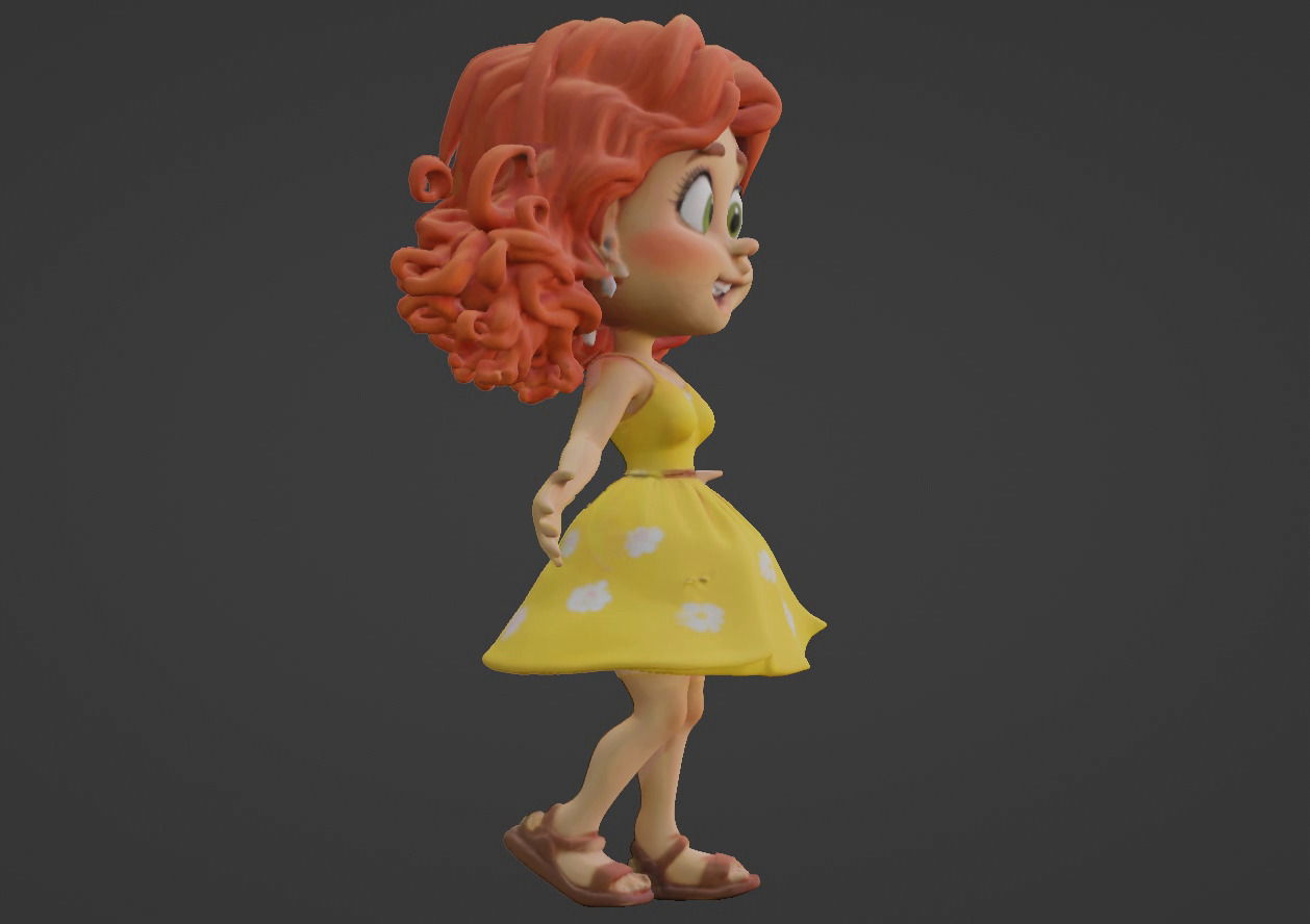 Cartoon Girl 3D Character 3D print model_42