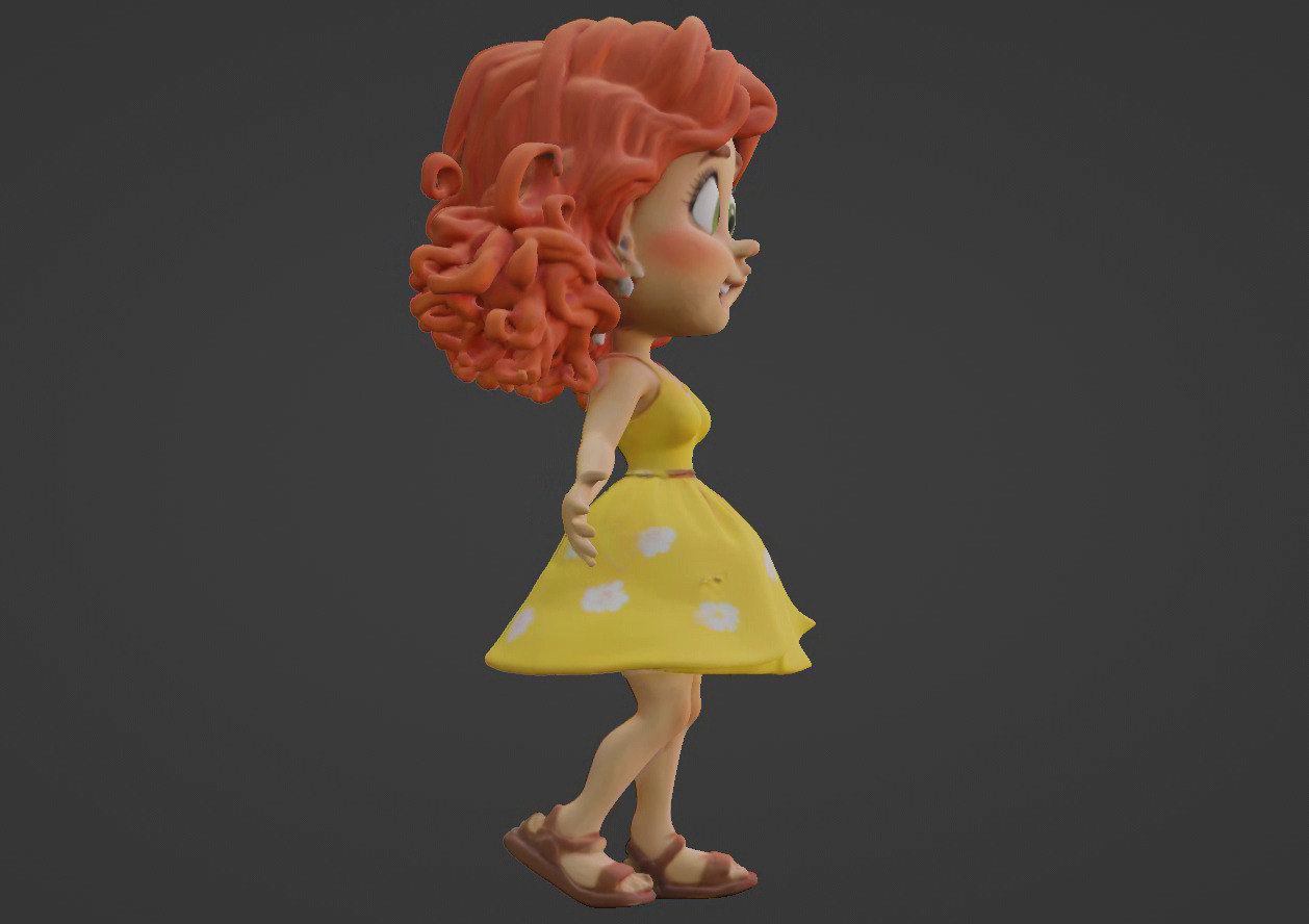 Cartoon Girl 3D Character 3D print model_45