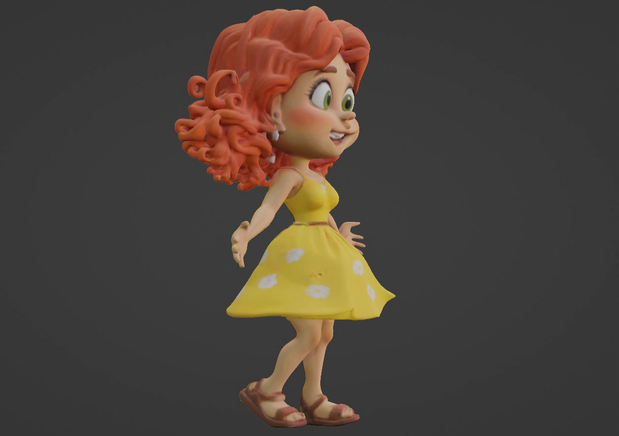 Cartoon Girl 3D Character 3D print model_38