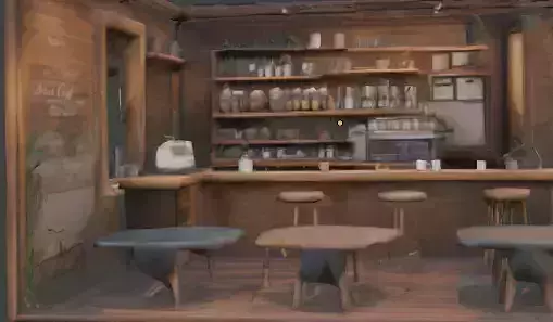 A warm rustic cafe interior 