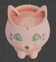 cat pot 3D model_2