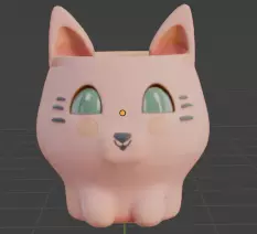 cat pot 3D model_0