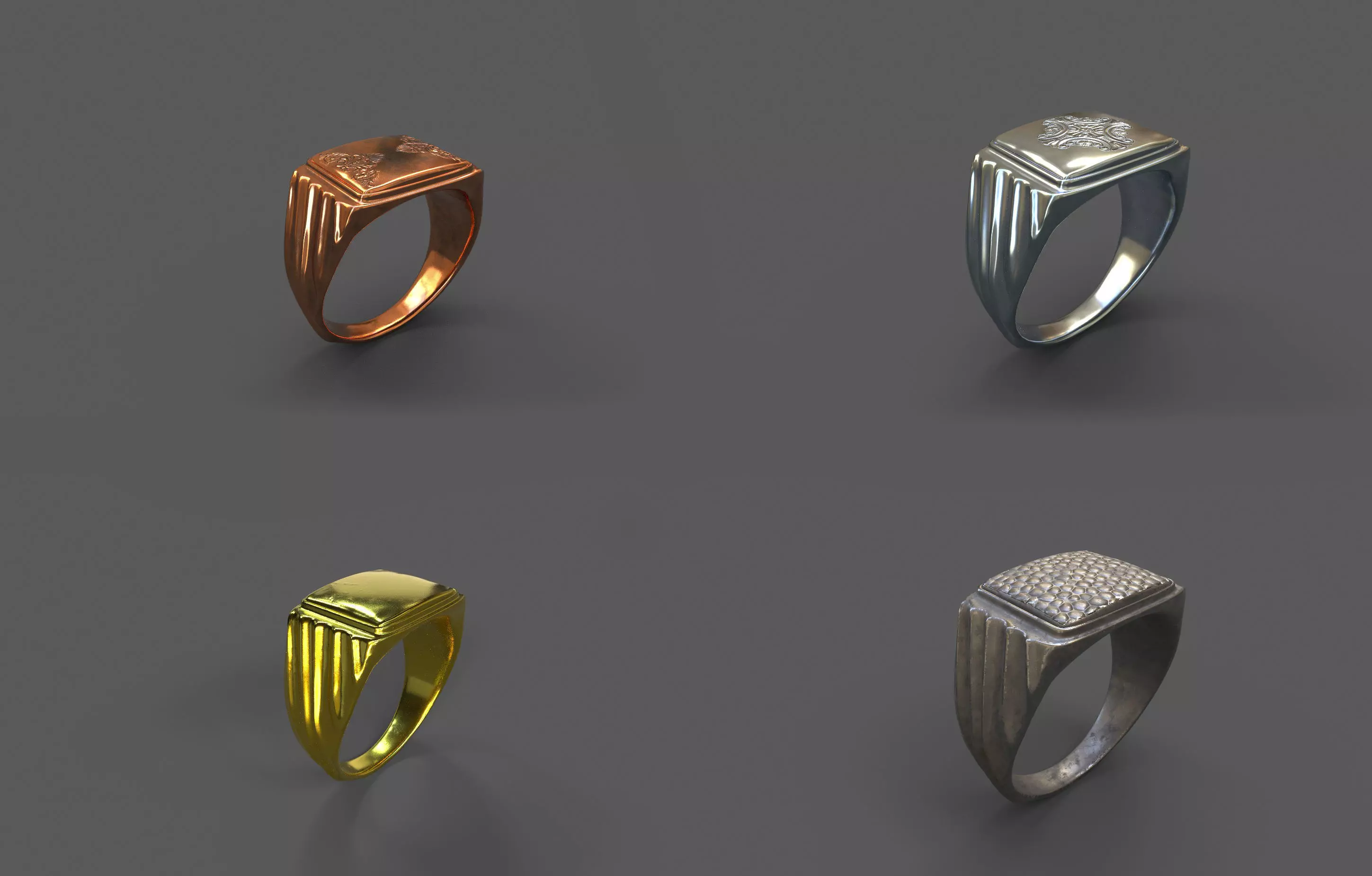 High-Quality 3D Ring Model Pack 4 Low-poly 3D model_0