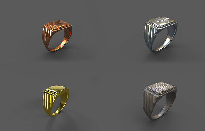 High-Quality 3D Ring Model Pack 4 Low-poly 3D model