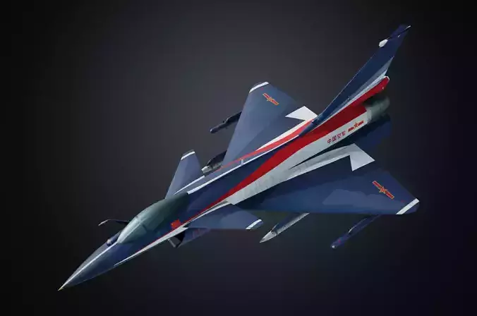 J-10AY  August 1st aerobatics team  Hand painted game model  Low-poly 3D model