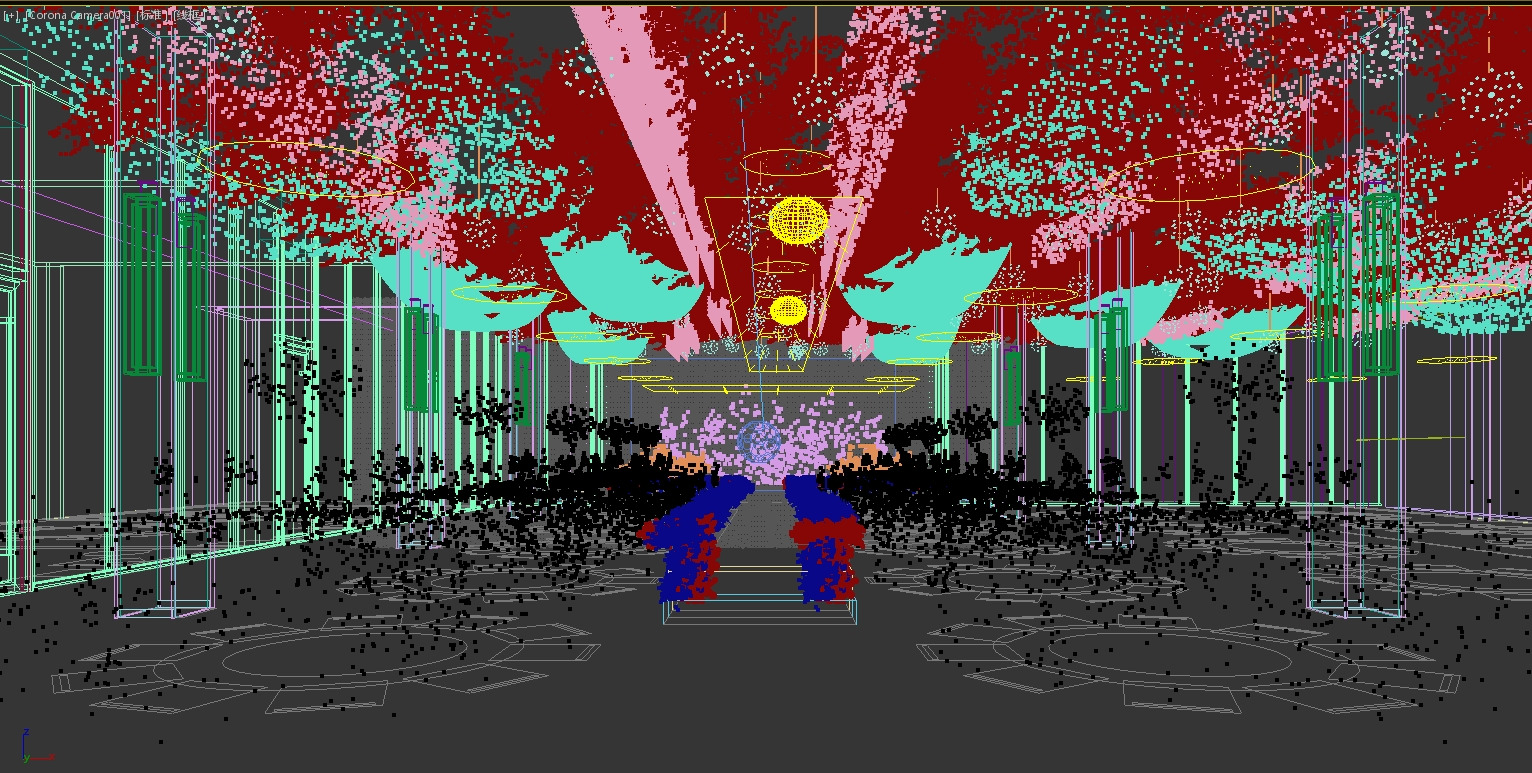 Modern banquet hall 3D model_4