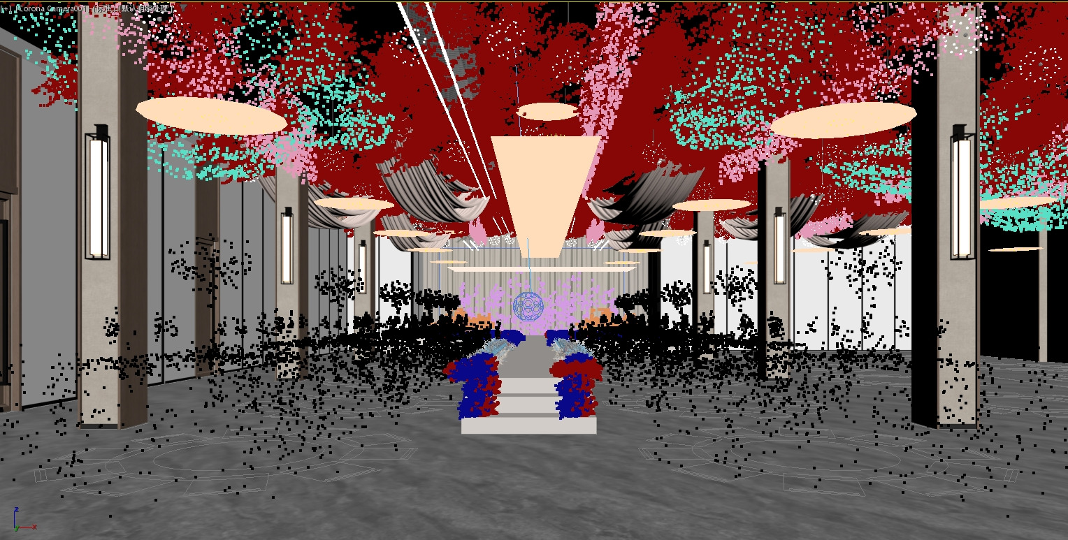 Modern banquet hall 3D model_3