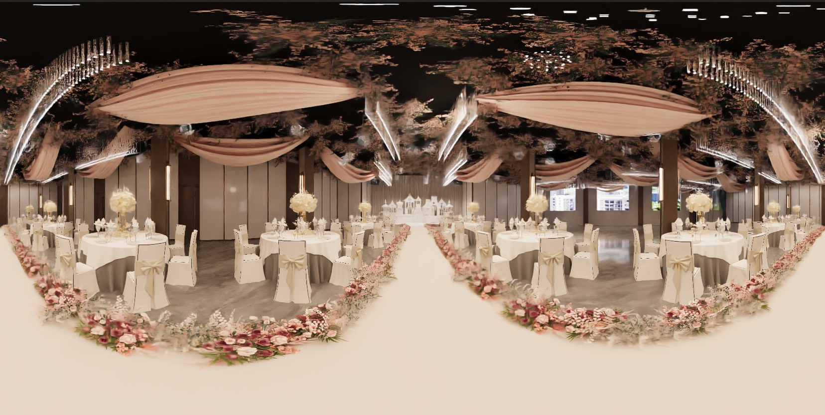 Modern banquet hall 3D model_2