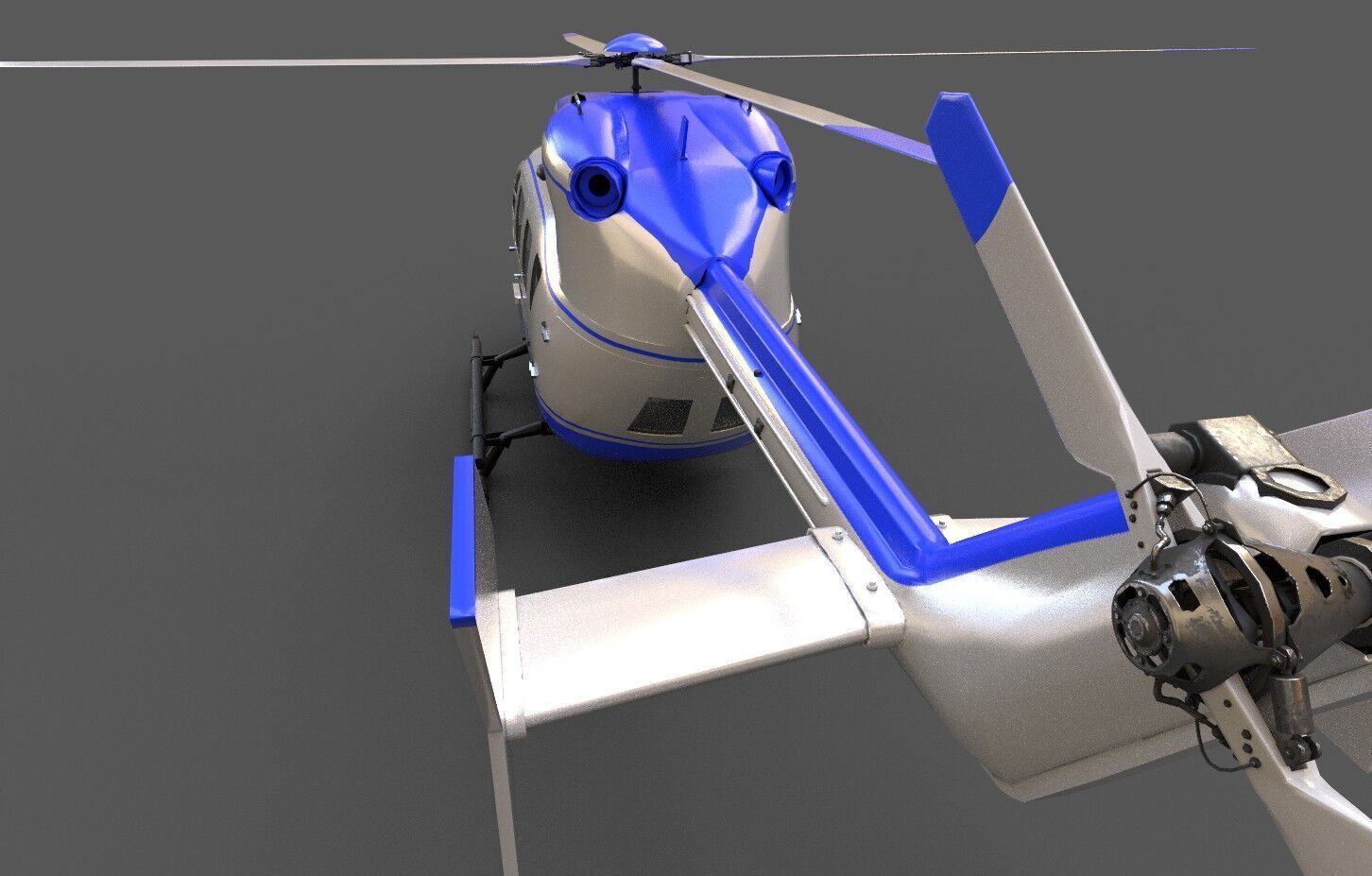 EC145 Helicopter Low-poly 3D model_3