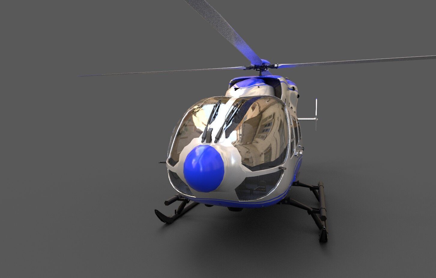 EC145 Helicopter Low-poly 3D model_1