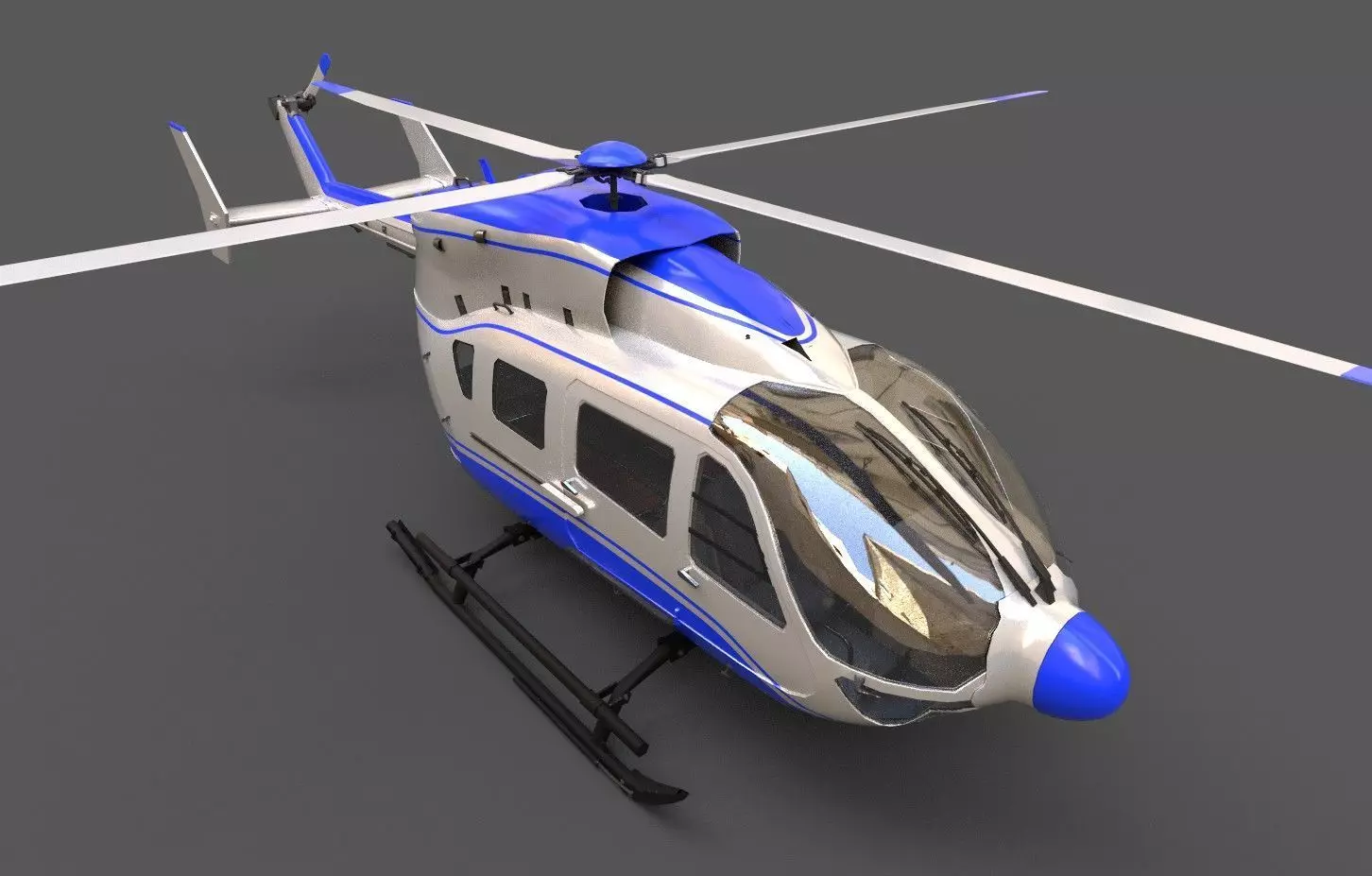 EC145 Helicopter Low-poly 3D model_0