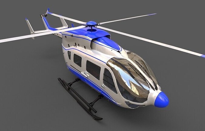 EC145 Helicopter Low-poly 3D model
