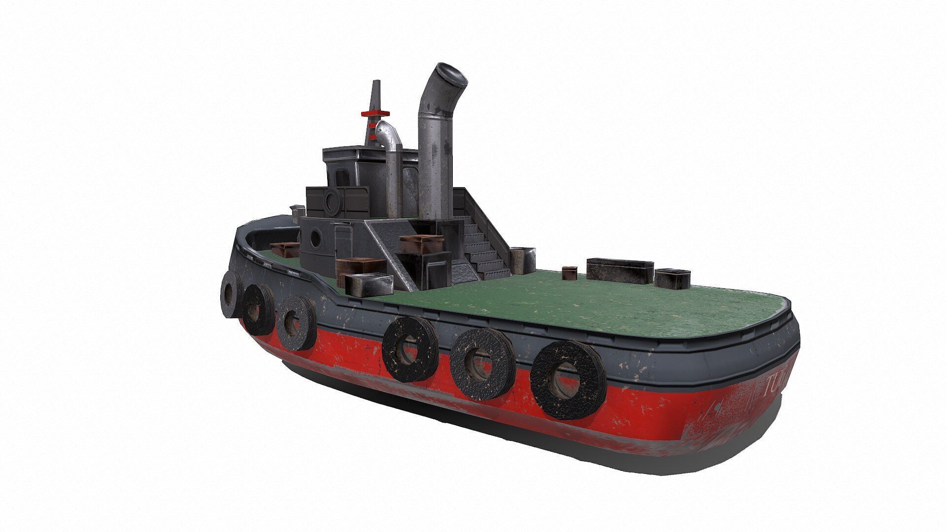 Tugboat Low-poly PBR Low-poly 3D model_5