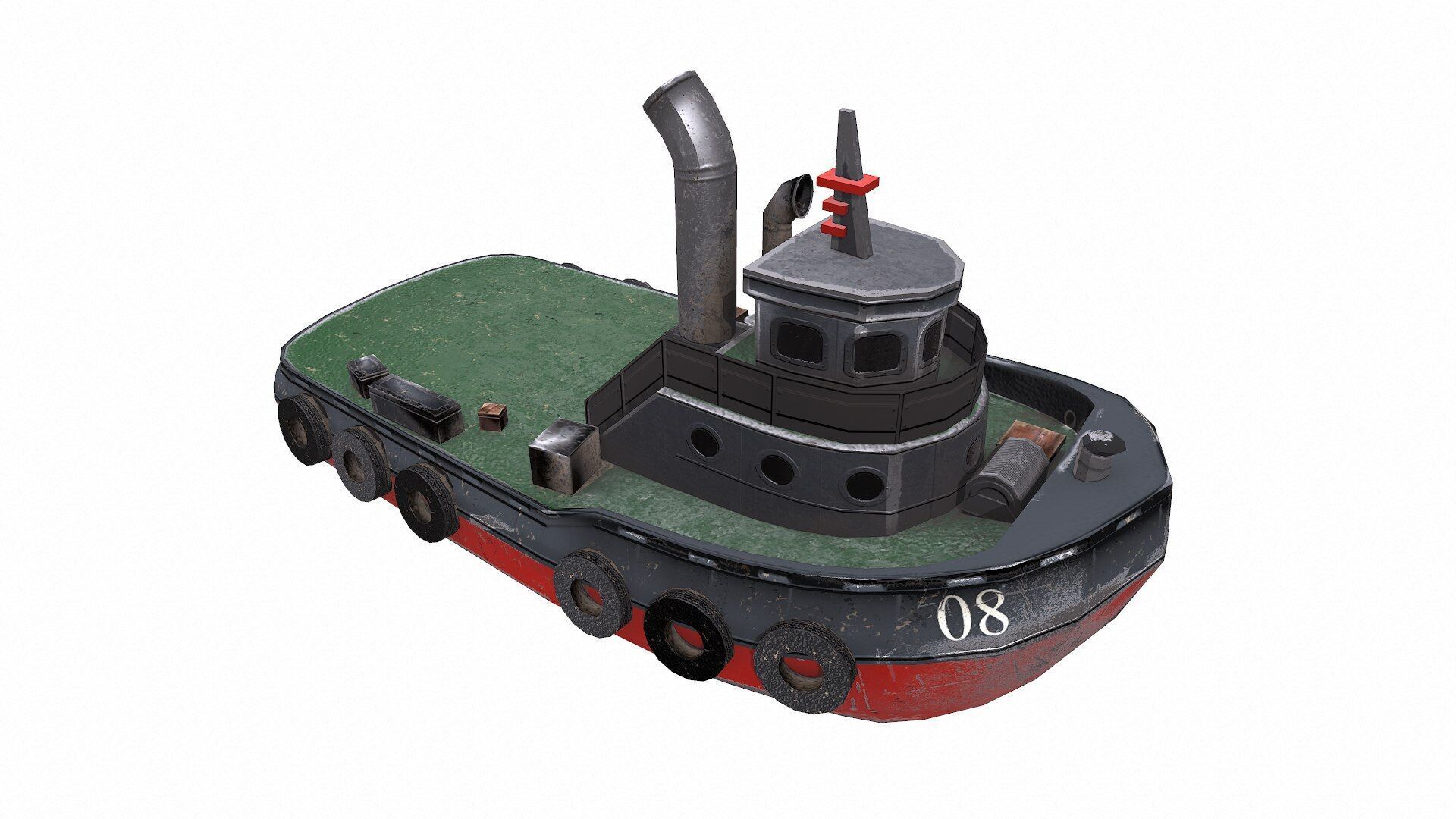 Tugboat Low-poly PBR Low-poly 3D model_14