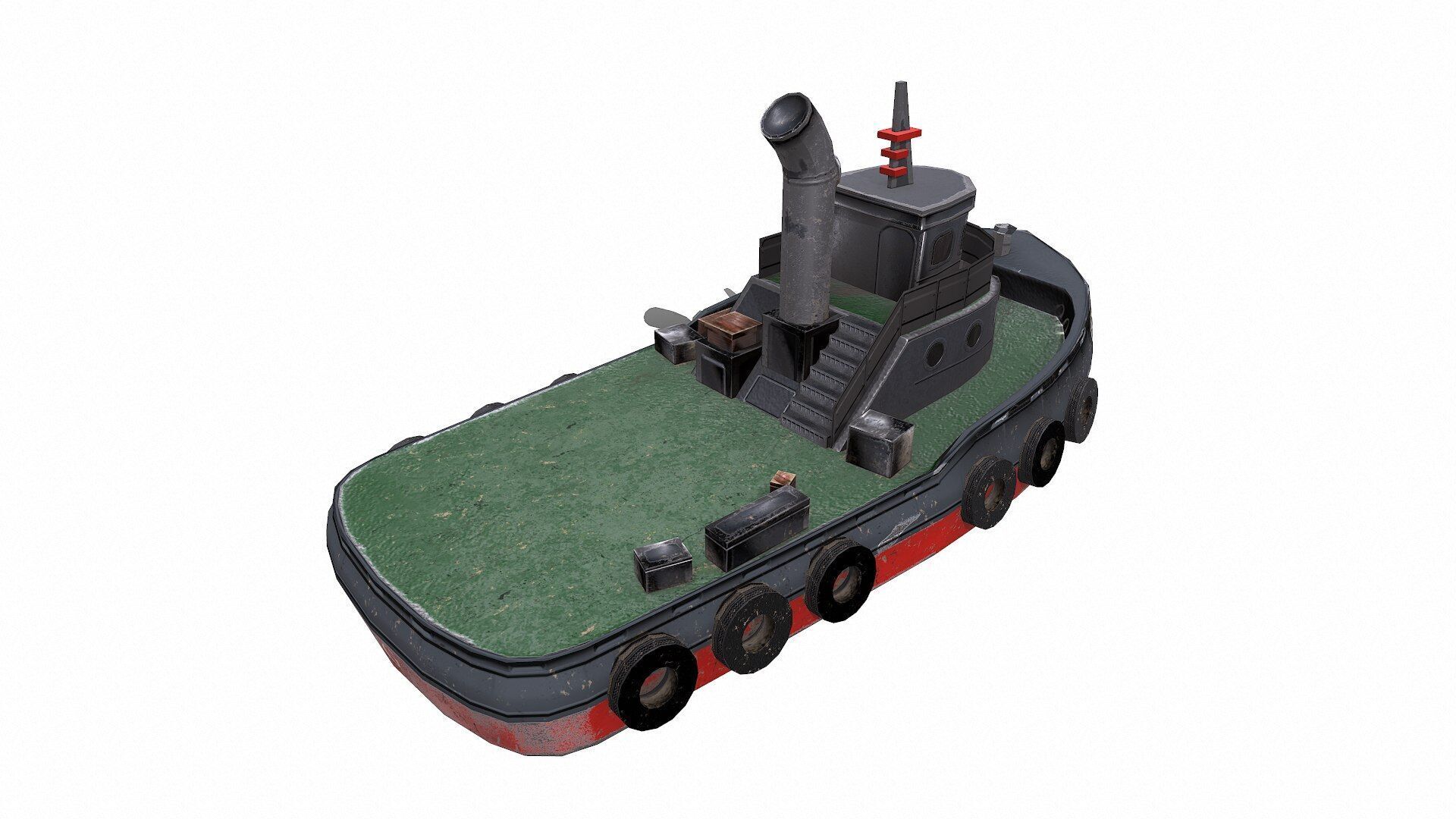 Tugboat Low-poly PBR Low-poly 3D model_10