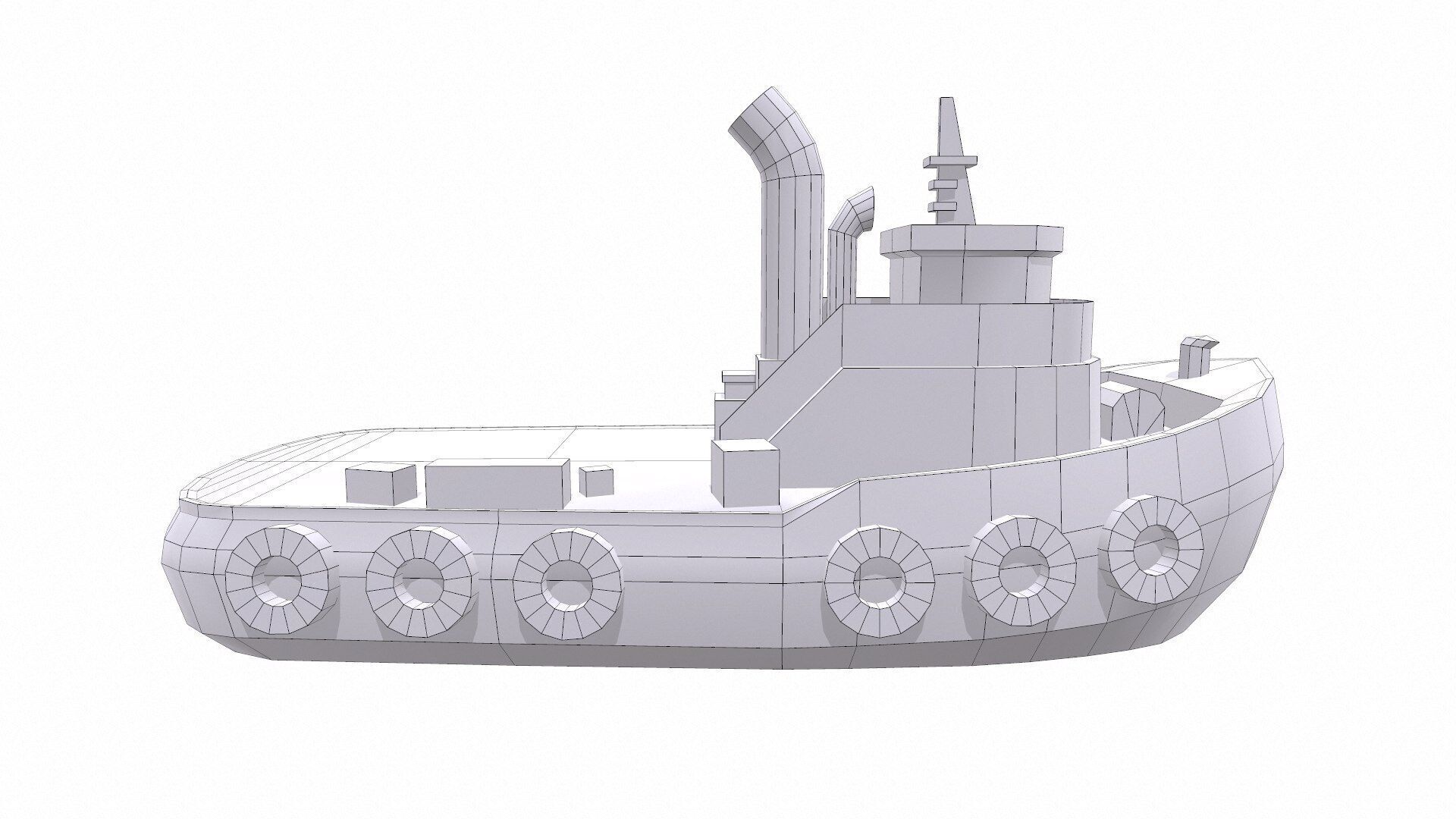Tugboat Low-poly PBR Low-poly 3D model_19