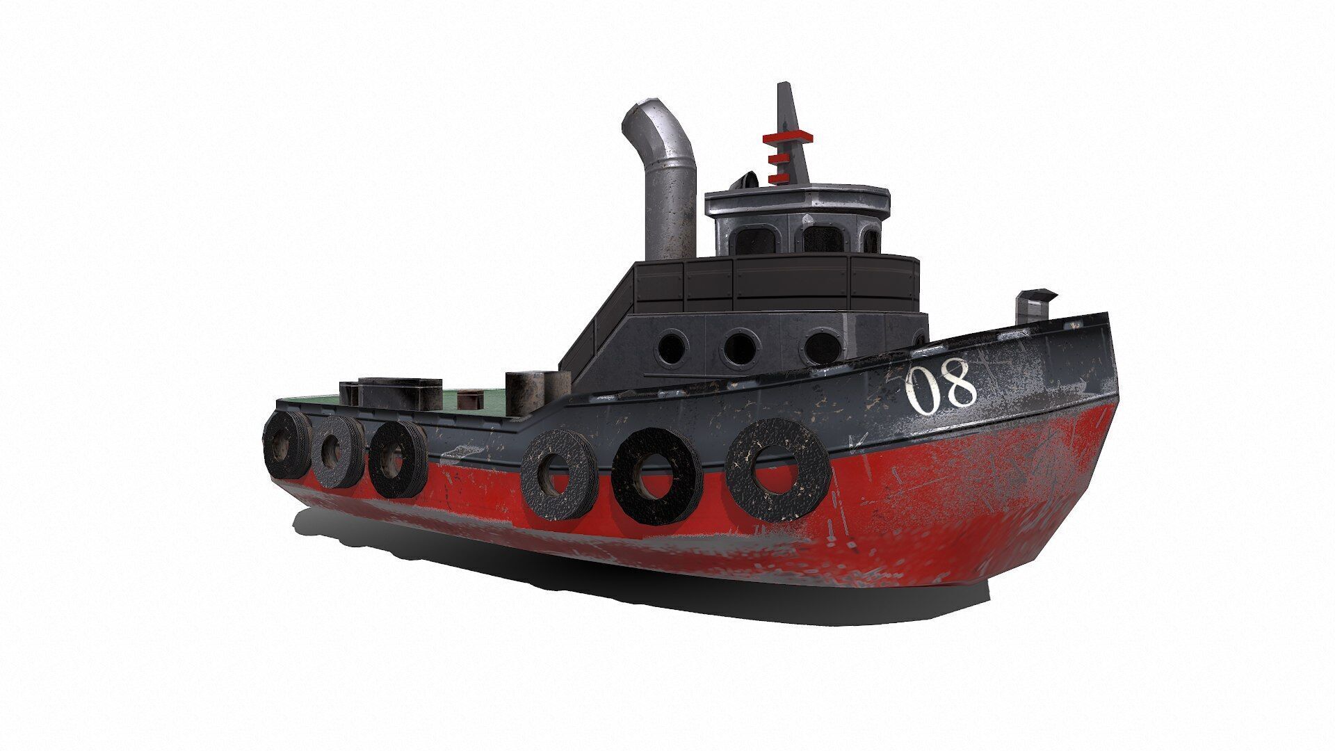 Tugboat Low-poly PBR Low-poly 3D model_13
