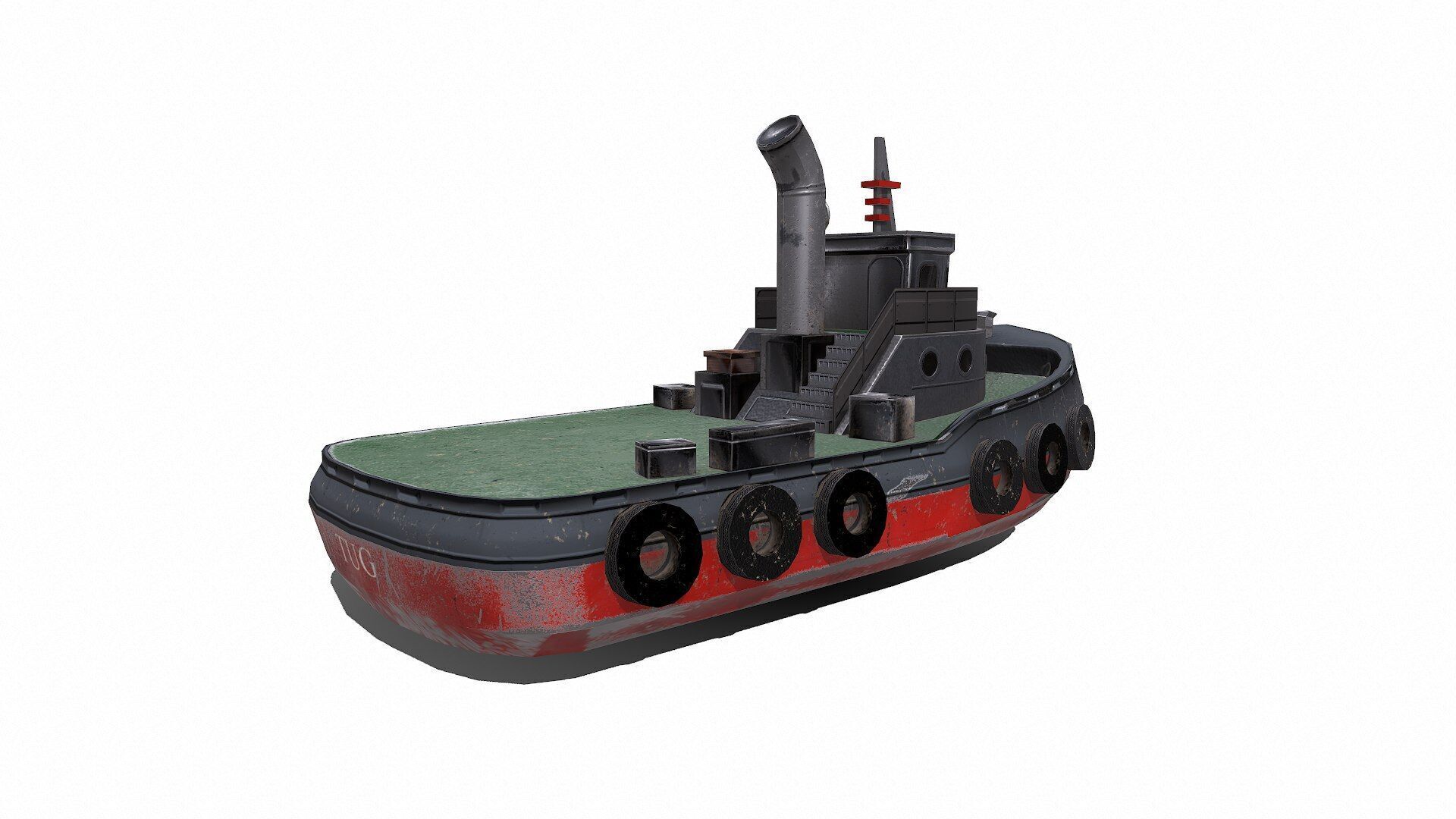 Tugboat Low-poly PBR Low-poly 3D model_9