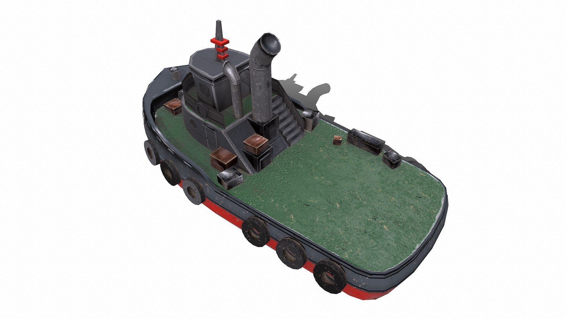 Tugboat Low-poly PBR Low-poly 3D model_6