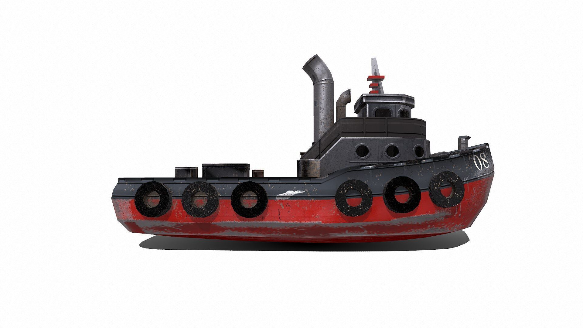 Tugboat Low-poly PBR Low-poly 3D model_11