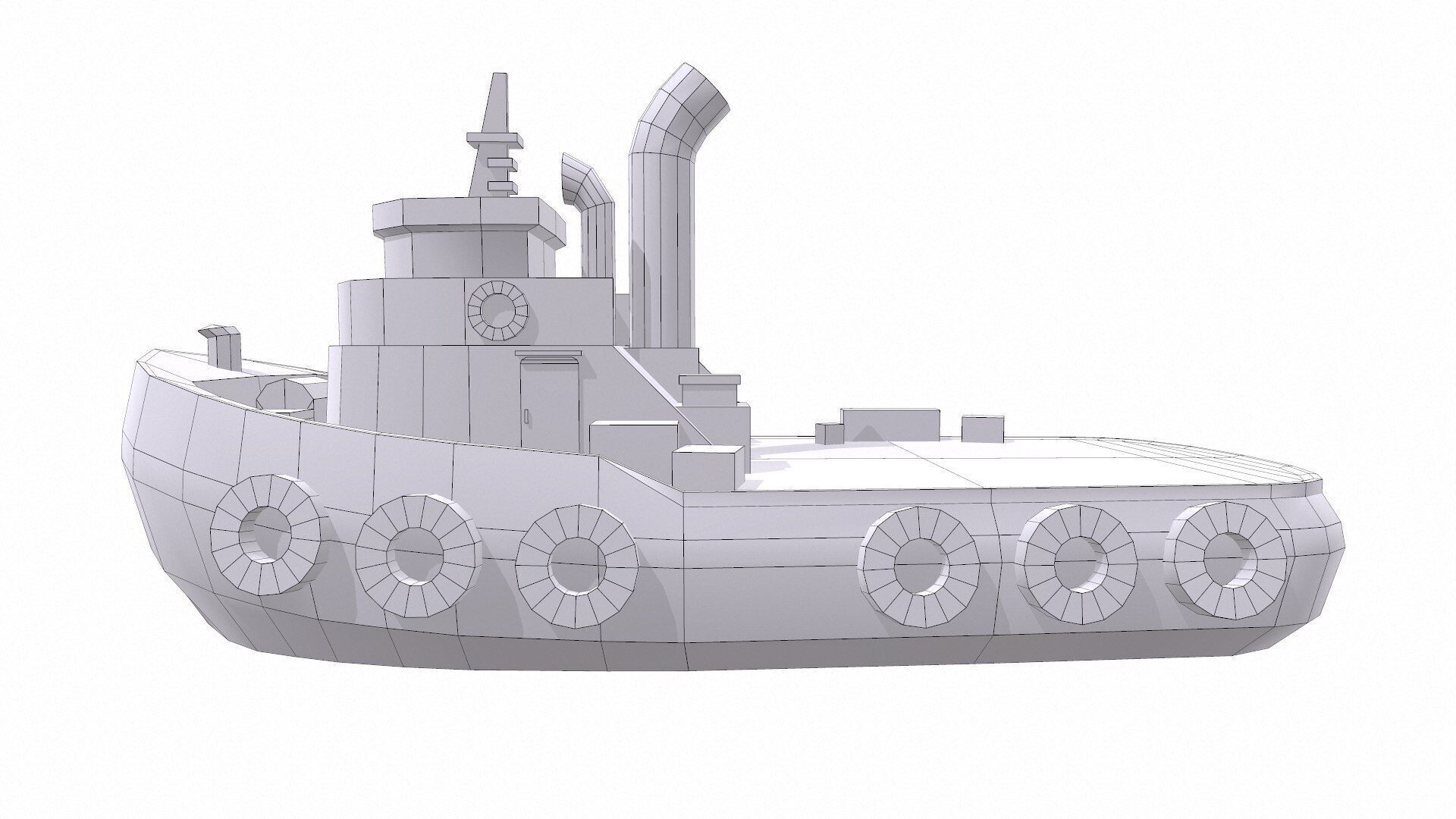 Tugboat Low-poly PBR Low-poly 3D model_18