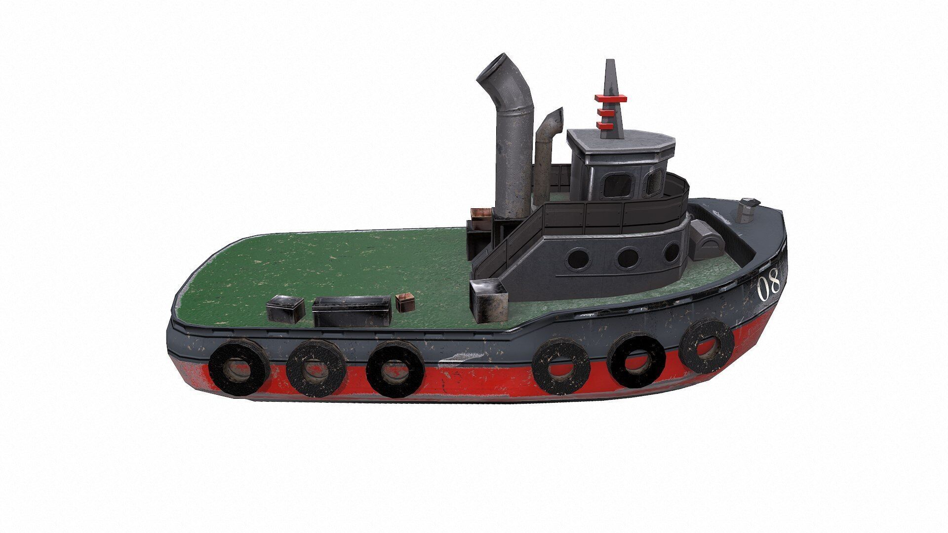 Tugboat Low-poly PBR Low-poly 3D model_12