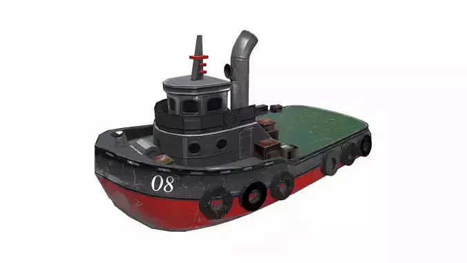 Tugboat Low-poly PBR Low-poly 3D model Tugboat Low-poly PBR Low-poly 3D model