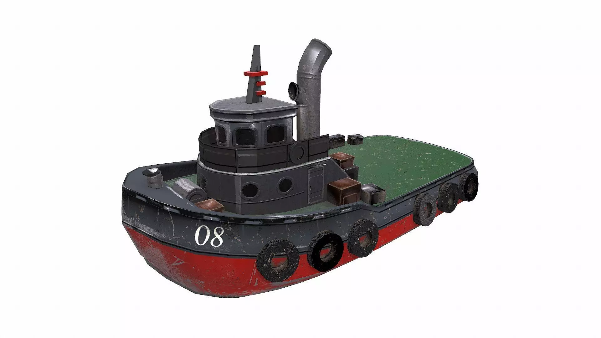 Tugboat Low-poly PBR Low-poly 3D model_0
