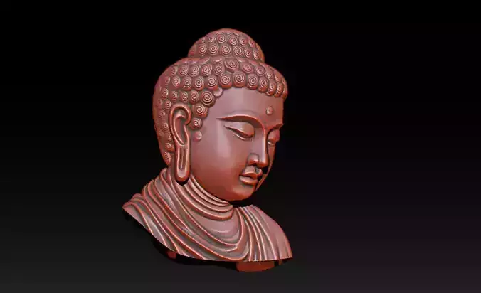 Buddha Head Sculpture Jewelry 3D print model