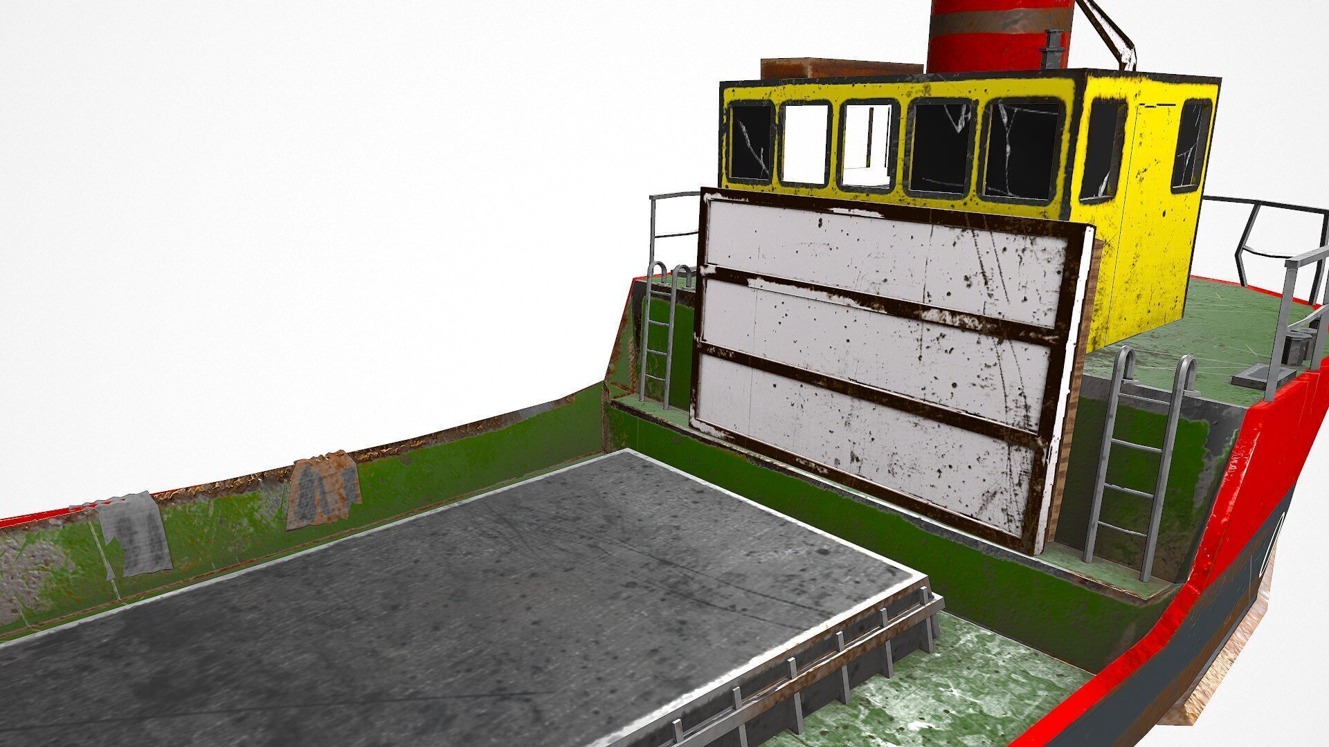 Old Cargo Ship Low-poly PBR Low-poly 3D model_19