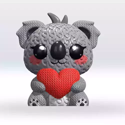 Knitted Koala 3D Model STL file Cute Knitted Character 3D print model