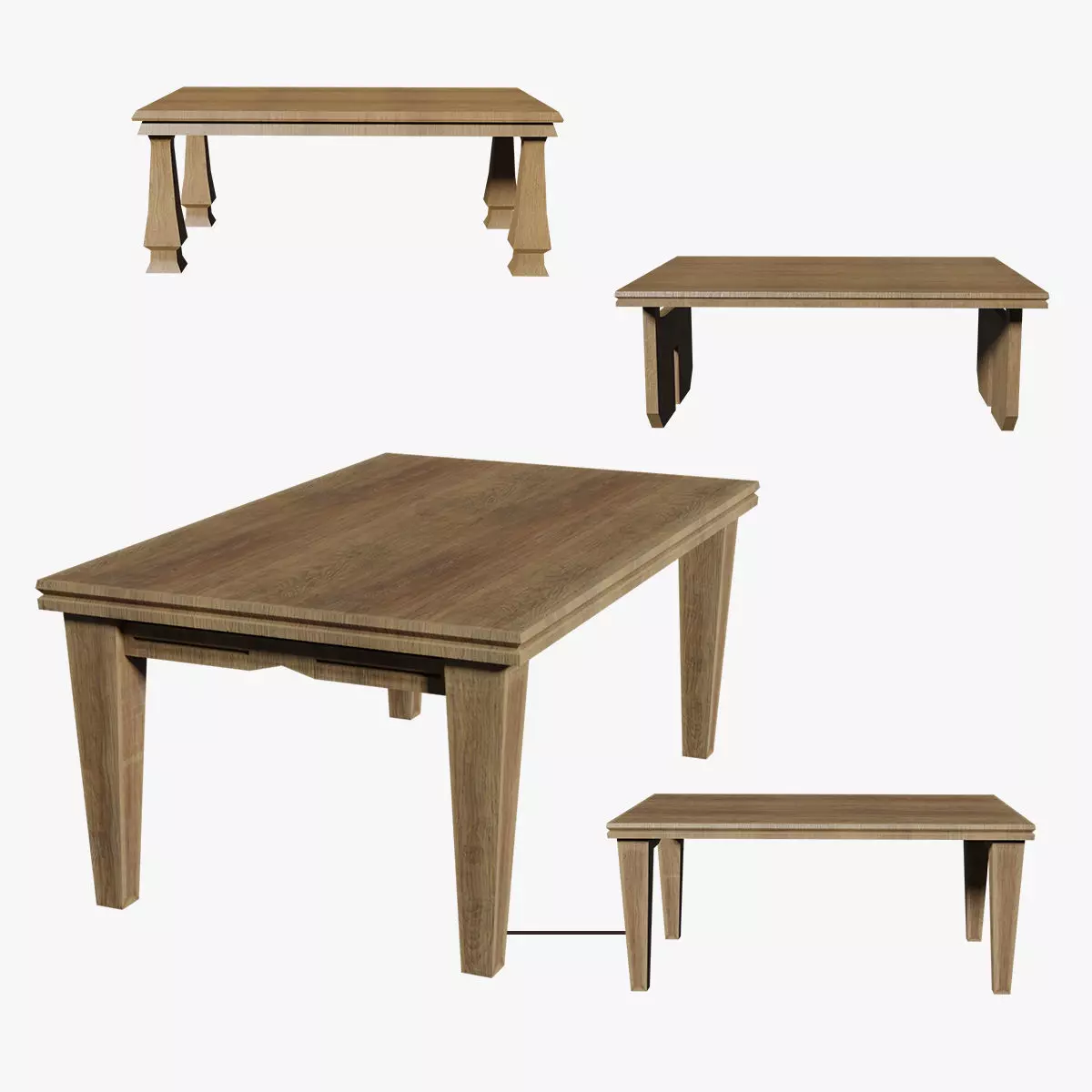 Deco Tables Wood Style NovaOneLine Lot 1 N7-9 Group 03- Low 3D model_0