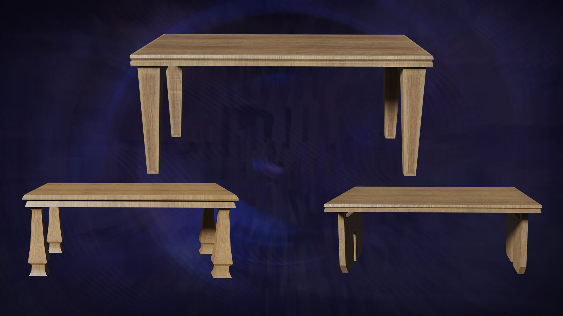 Deco Tables Wood Style NovaOneLine Lot 1 N7-9 Group 03- Low 3D model_1