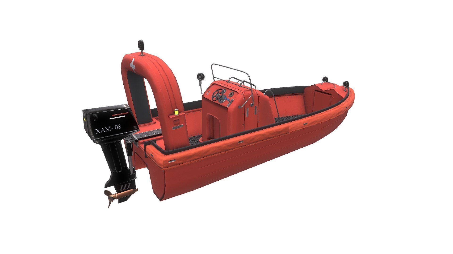 Fast Rescue Boat Low-poly 3D model_9