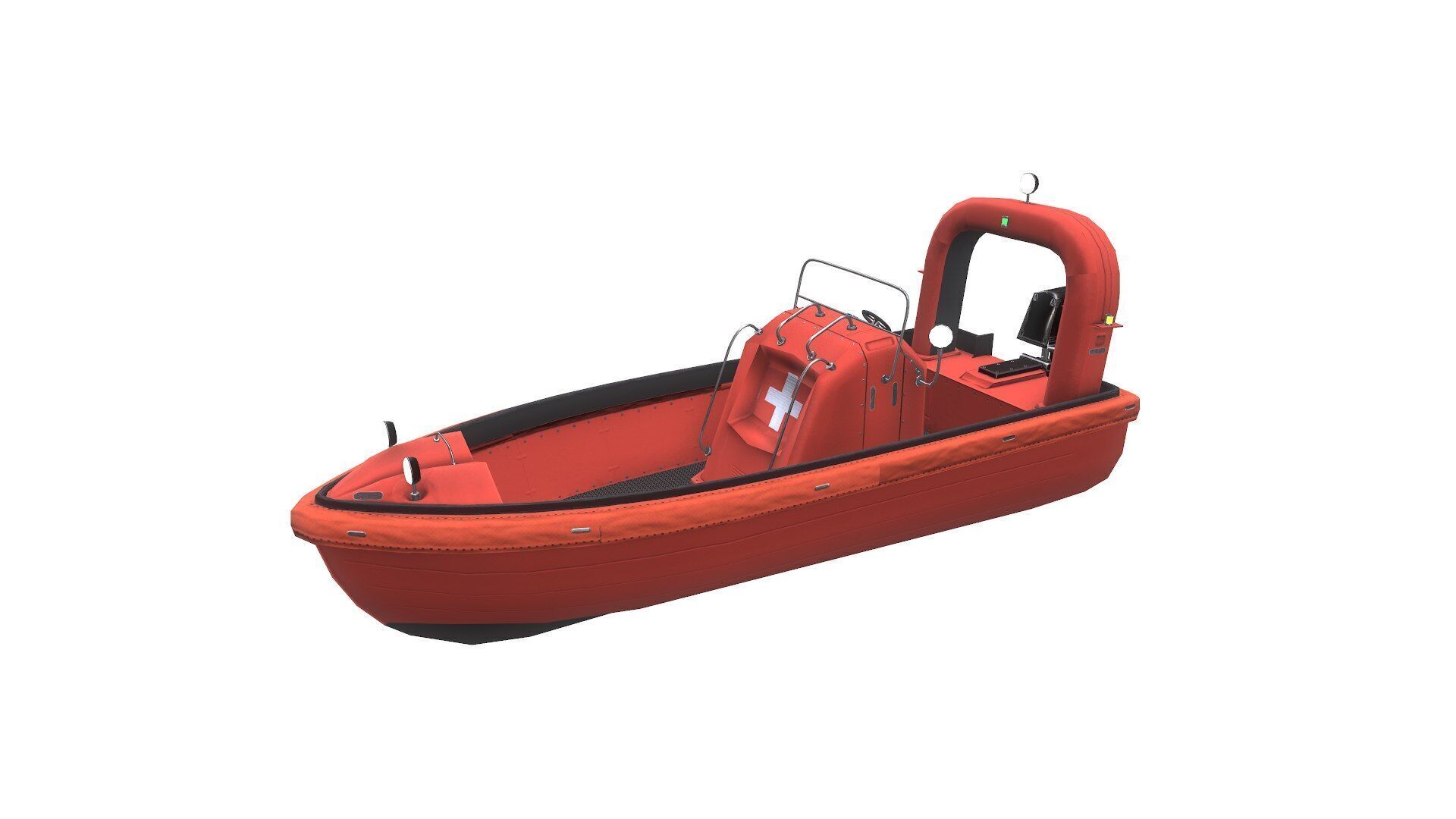 Fast Rescue Boat Low-poly 3D model_2