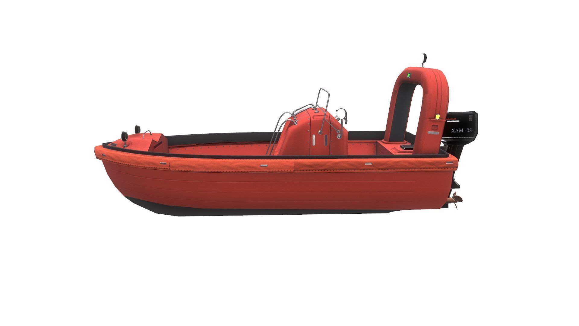 Fast Rescue Boat Low-poly 3D model_4