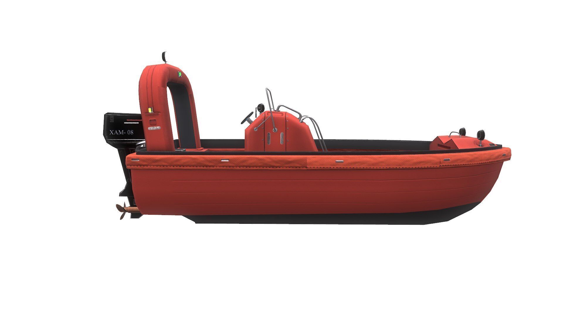 Fast Rescue Boat Low-poly 3D model_10