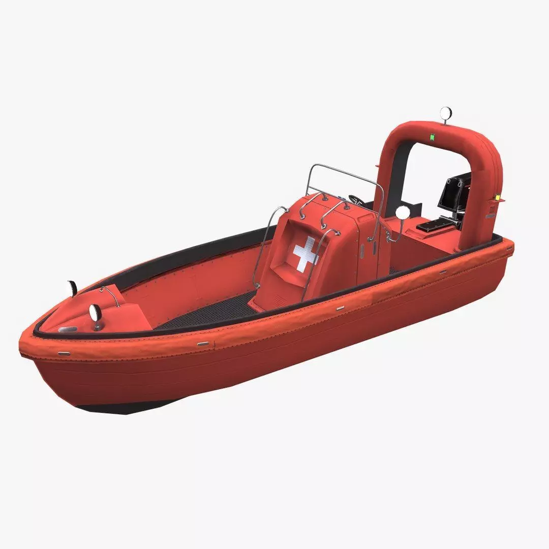 Fast Rescue Boat Low-poly 3D model_0