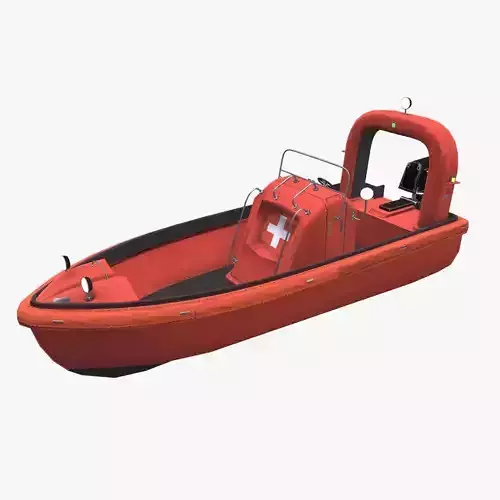 Fast Rescue Boat Low-poly 3D model